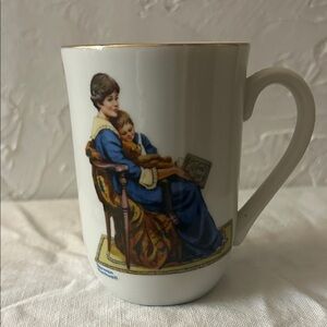 Vintage 1982 Norman Rockwell Museum "Bedtime" collectible porcelain mug.
